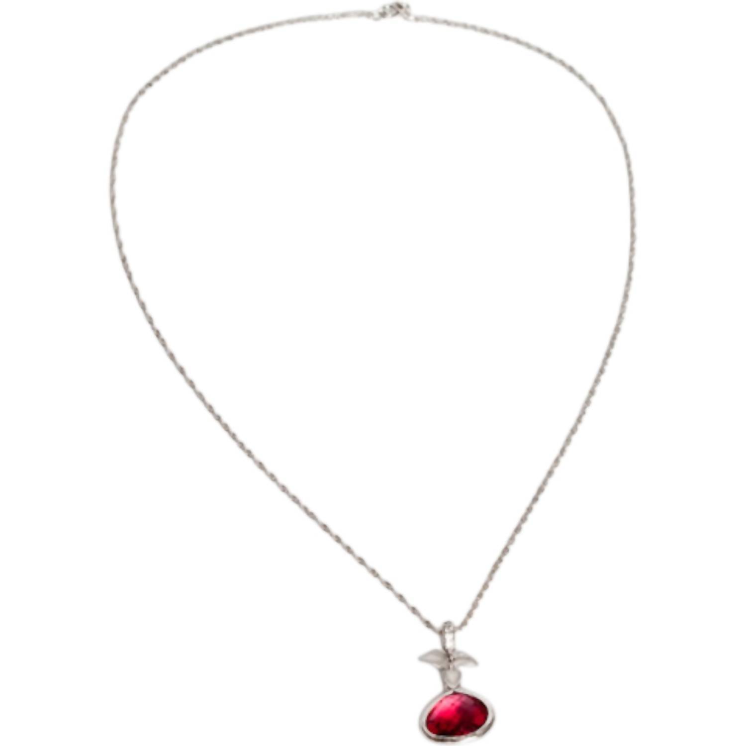 New Avenue Chic Women's Tiny Orchid Drop Pendant Necklace In Fushia